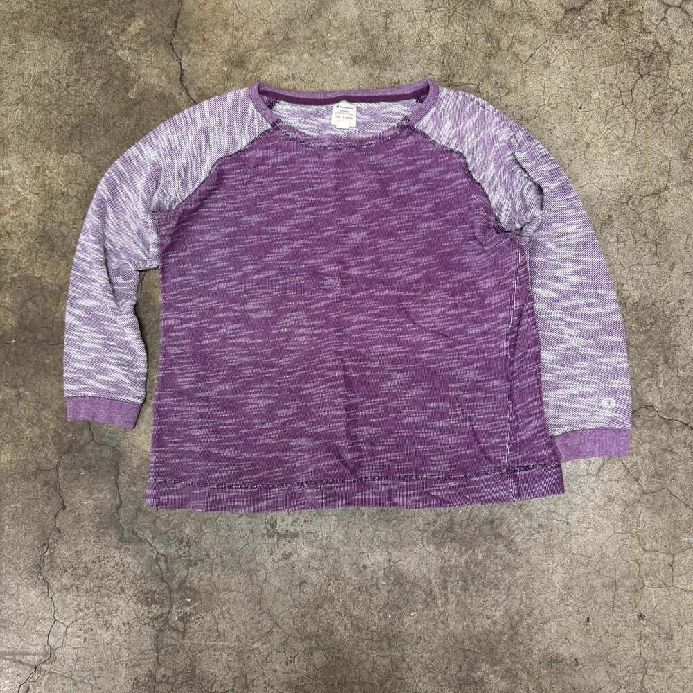 Champion Sweatshirt Size X-Large Purple Heather Knit Long Sleeve Pullover